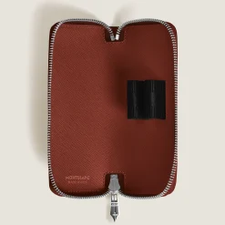 Astuccio con Cerniera per 2 Strumento da Scrittura in Pelle Sartorial