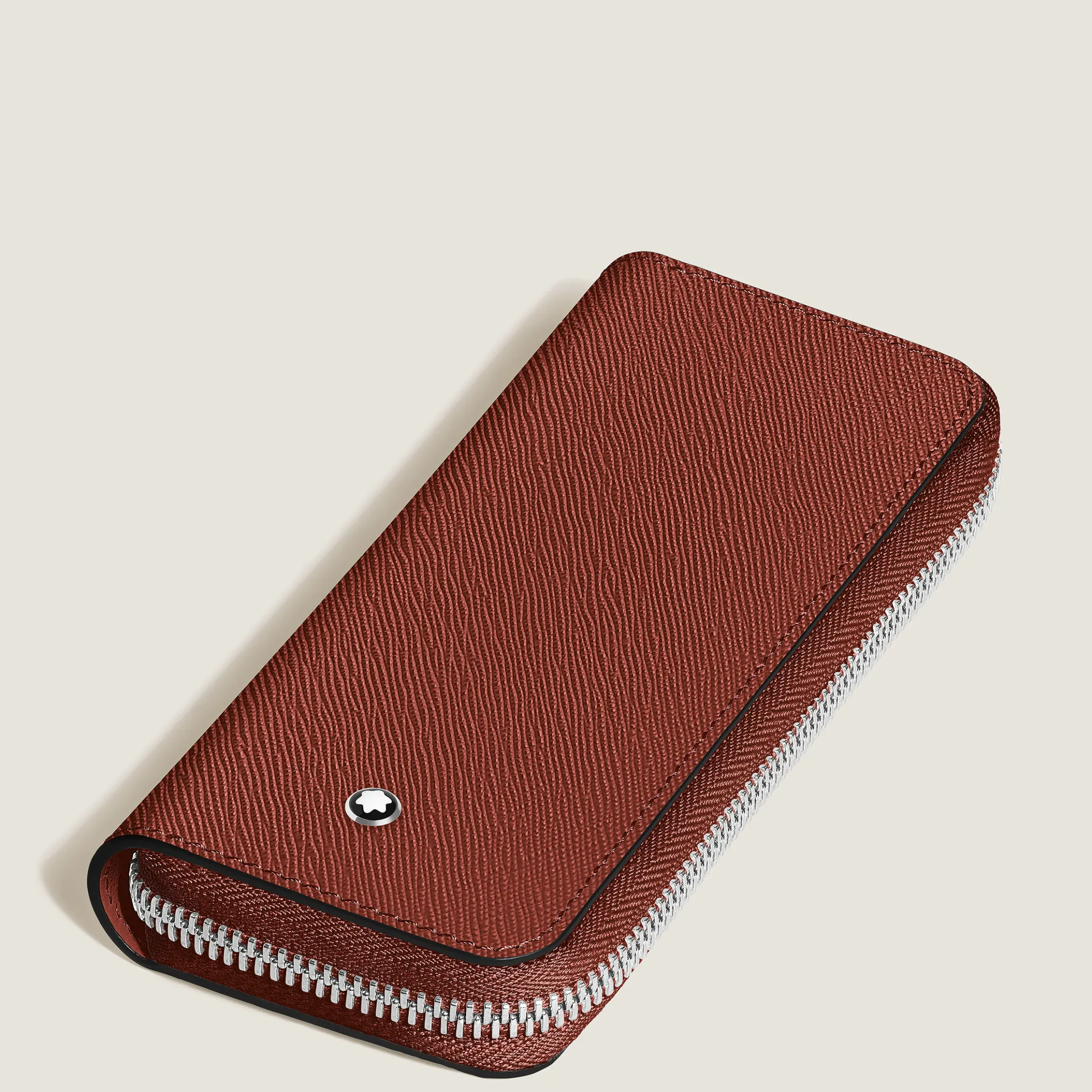Astuccio con Cerniera per 2 Strumento da Scrittura in Pelle Sartorial