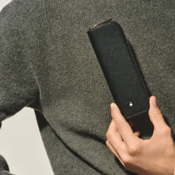 Astuccio con Cerniera per 1 Strumento da Scrittura in Pelle Sartorial