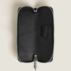 Astuccio con Cerniera per 1 Strumento da Scrittura in Pelle Sartorial