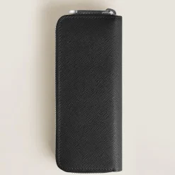 Astuccio con Cerniera per 2 Strumenti da Scrittura in Pelle Sartorial