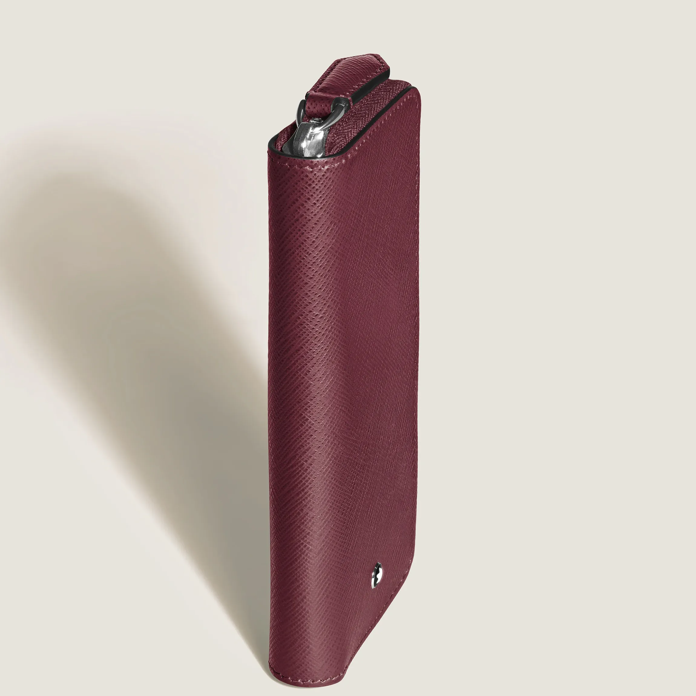 Astuccio con Cerniera per 2 Strumenti da Scrittura in Pelle Sartorial