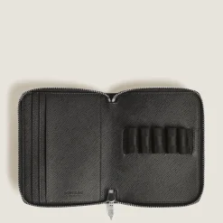 Astuccio con Cerniera per 5 Strumenti da Scrittura in Pelle Sartorial