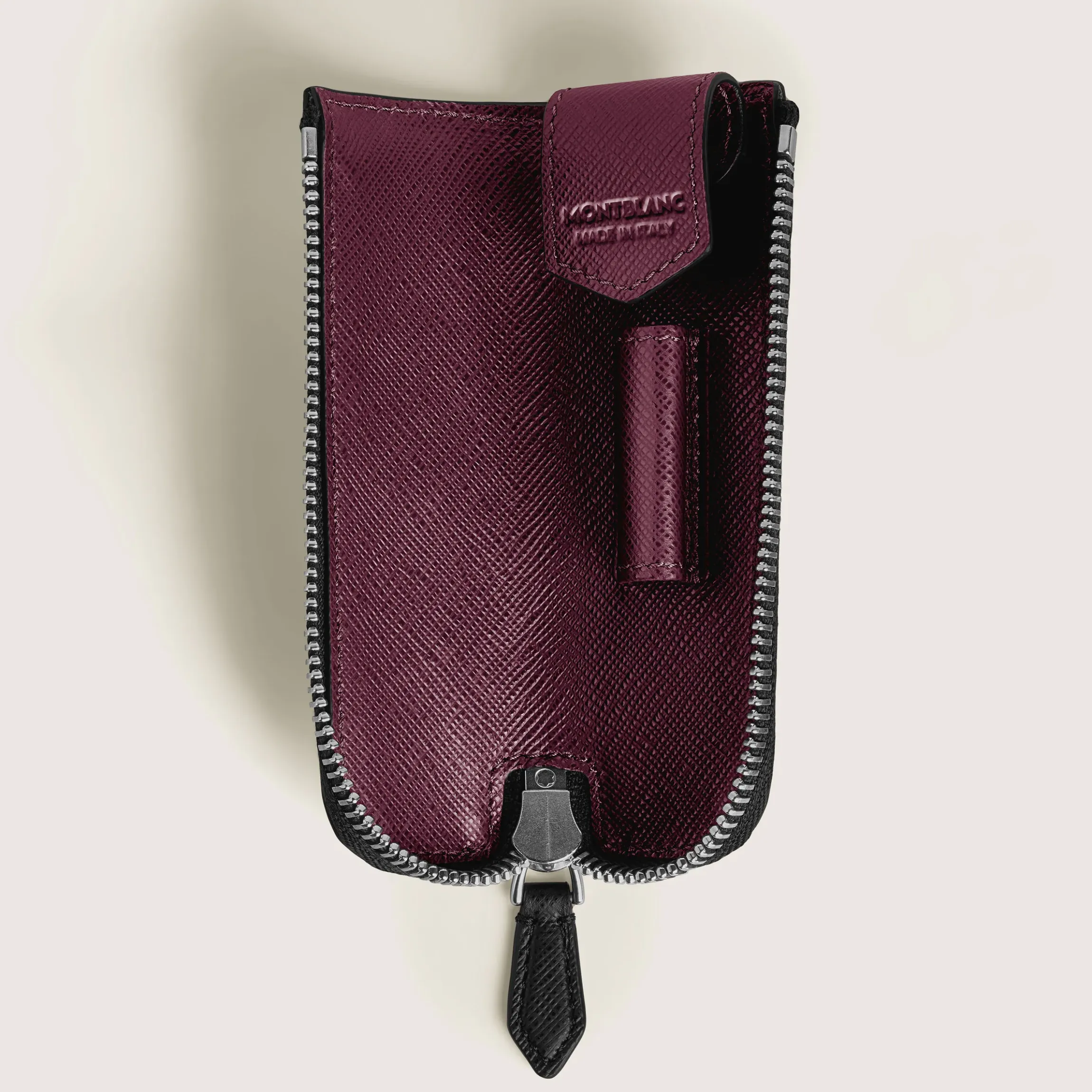 Astuccio per 1 Strumento da Scrittura Heritage Rouge et Noir Baby in Pelle Sartorial
