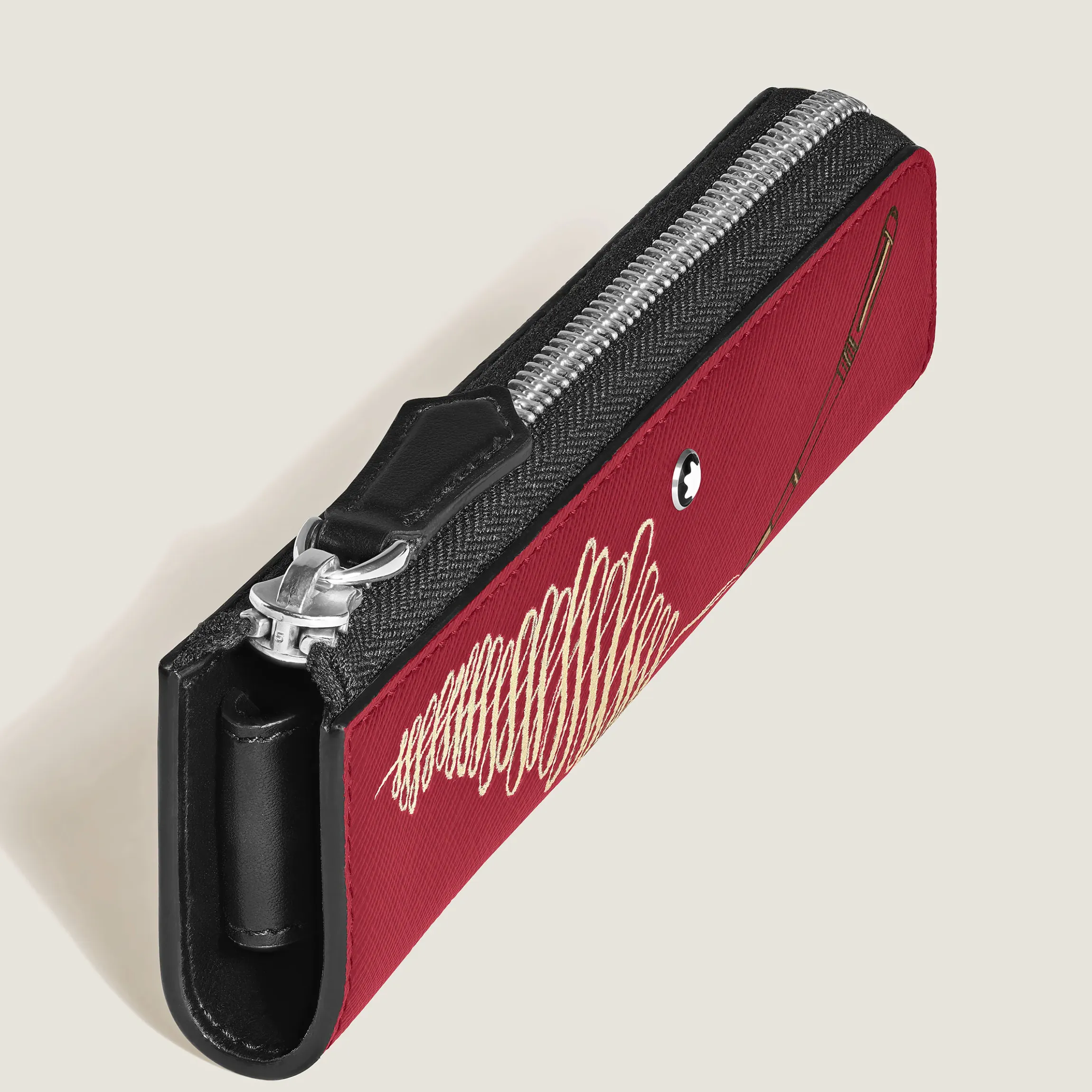 Astuccio per 1 Strumento da Scrittura con Cerniera Year of the Horse in Pelle Sartorial
