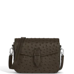 Borsa a Tracolla in Pelle Stampata Struzzo