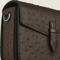 Borsa a Tracolla in Pelle Stampata Struzzo