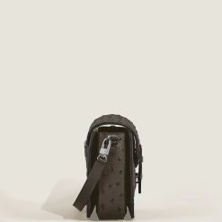 Borsa a Tracolla in Pelle Stampata Struzzo