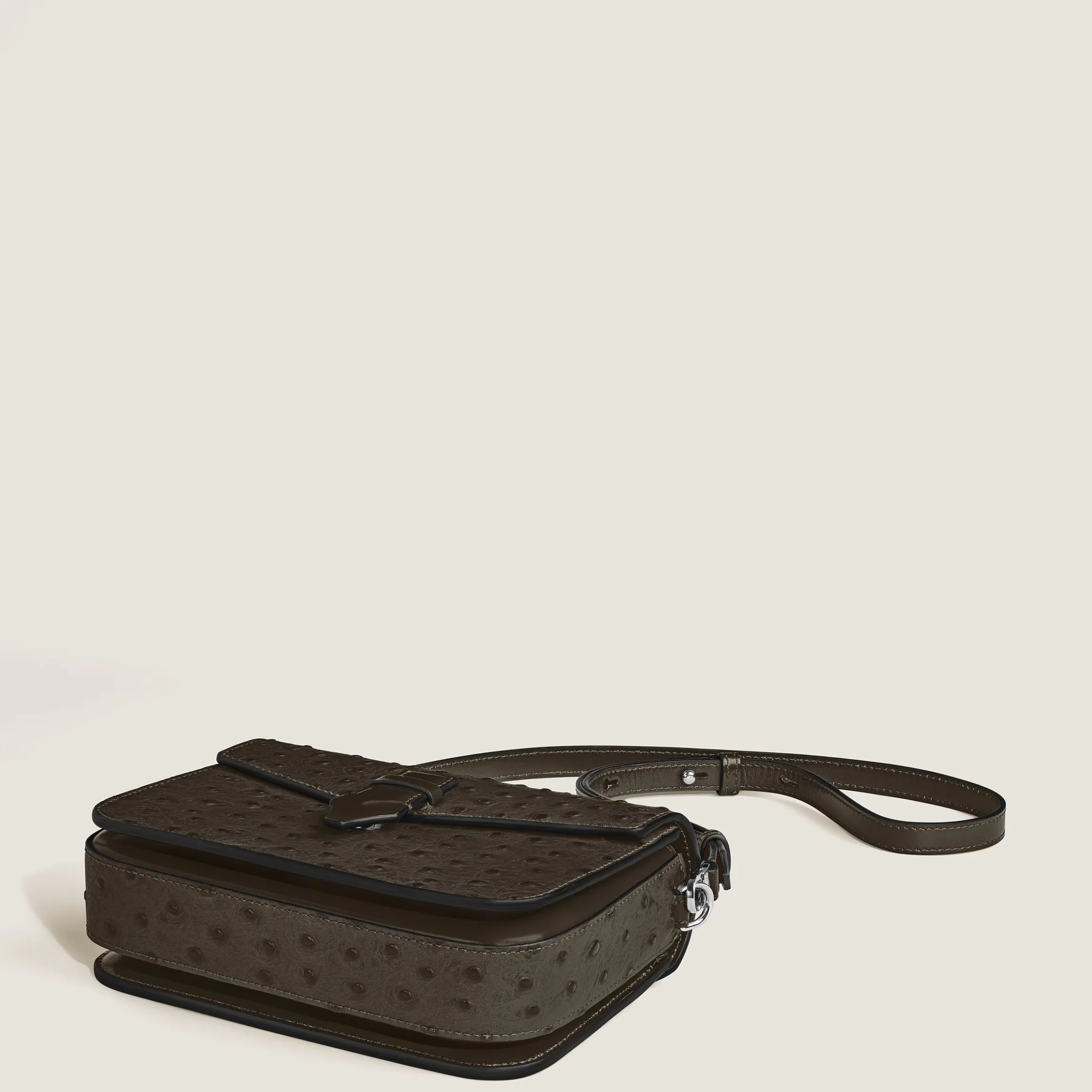 Borsa a Tracolla in Pelle Stampata Struzzo