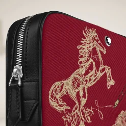 Borsa a Tracolla Mini Anno del Cavallo in Gabardine Ricamata
