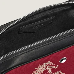 Borsa a Tracolla Mini Anno del Cavallo in Gabardine Ricamata