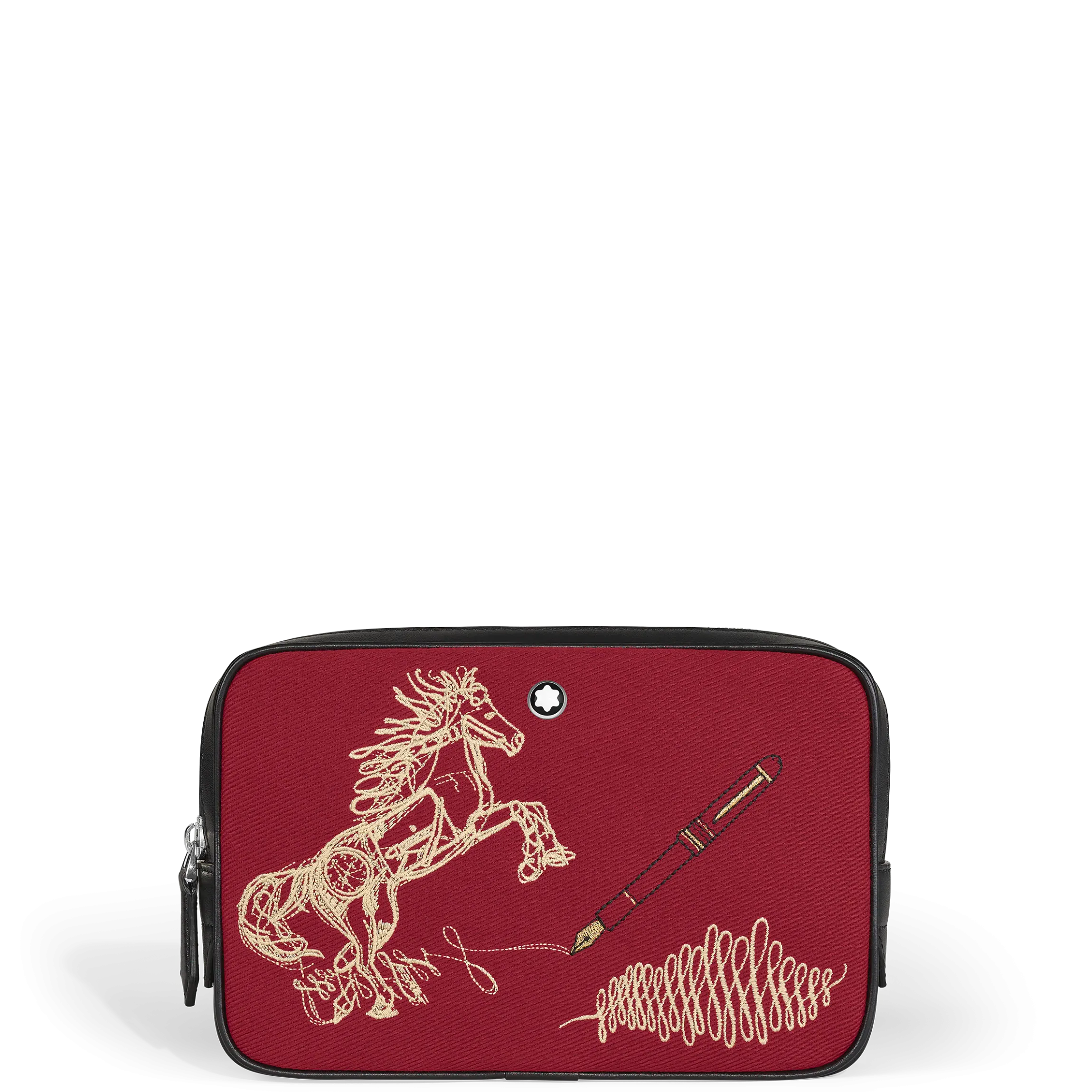 Borsa a Tracolla Mini Anno del Cavallo in Gabardine Ricamata
