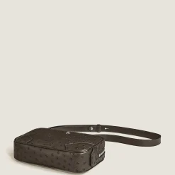 Borsa a Tracolla Mini in Pelle Stampata Struzzo
