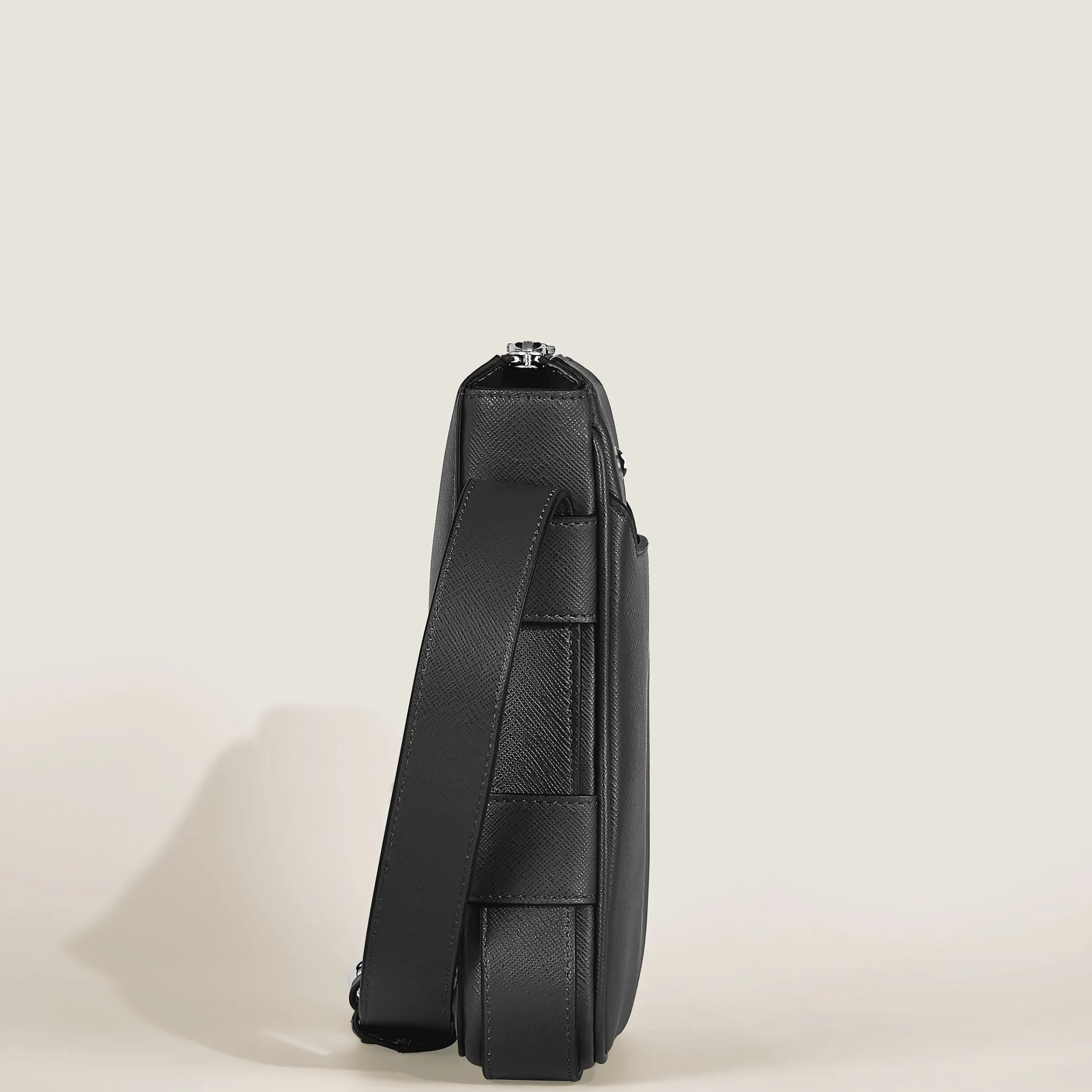 Borsa Messenger Cintura Verticale in Pelle Sartorial