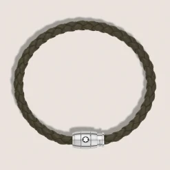 Bracciale Con Chiusura a 3 Anelli in Pelle Soft
