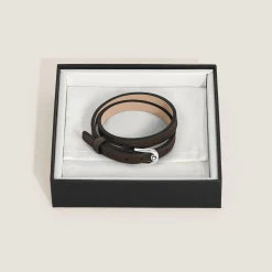 Bracciale Regolabile Horseshoe in Pelle Sartorial
