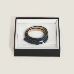 Bracciale Regolabile Horseshoe in Pelle con Grana