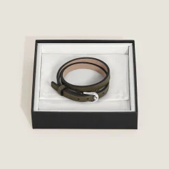 Bracciale Regolabile Horseshoe in Pelle Sartorial