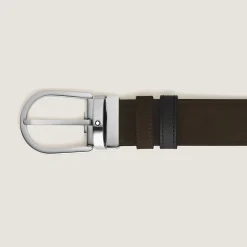 Cintura Horseshoe Reversibile 35 mm in Suede