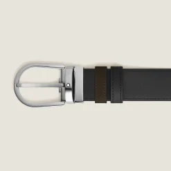 Cintura Horseshoe Reversibile 35 mm in Suede
