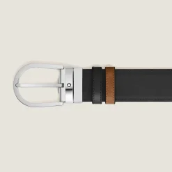 Cintura Horseshoe Reversibile 35 mm in Suede