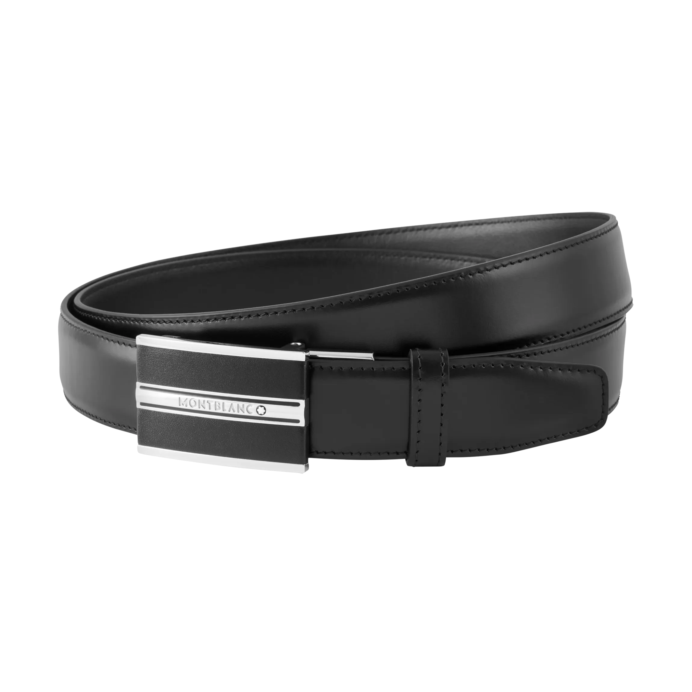 Cintura 30 mm Fibbia Piatta Montblanc con Meccanismo Scorrevole in Pelle