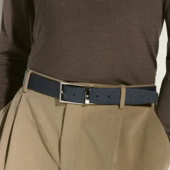 Cintura Rettangolare 35 mm in Pelle Sartorial