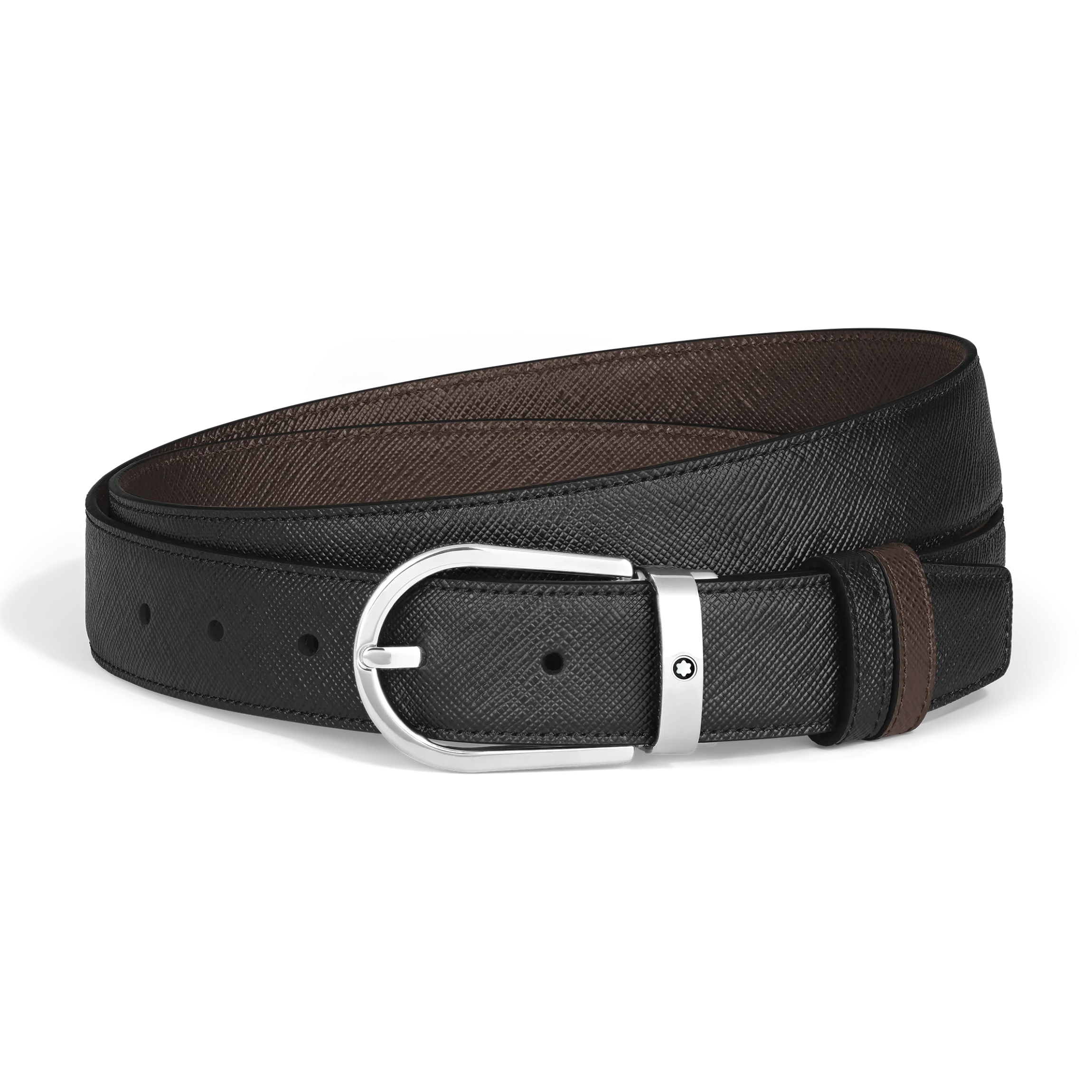 Cintura Reversibile A Ferro di Cavallo in Pelle Sartorial