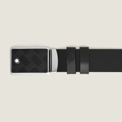 Cintura Reversibile Fibbia Piatta a Intarsio 35 mm in Pelle Extreme