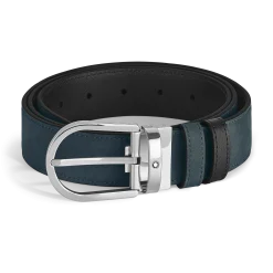 Cintura Reversibile Horseshoe 35 mm in Suede