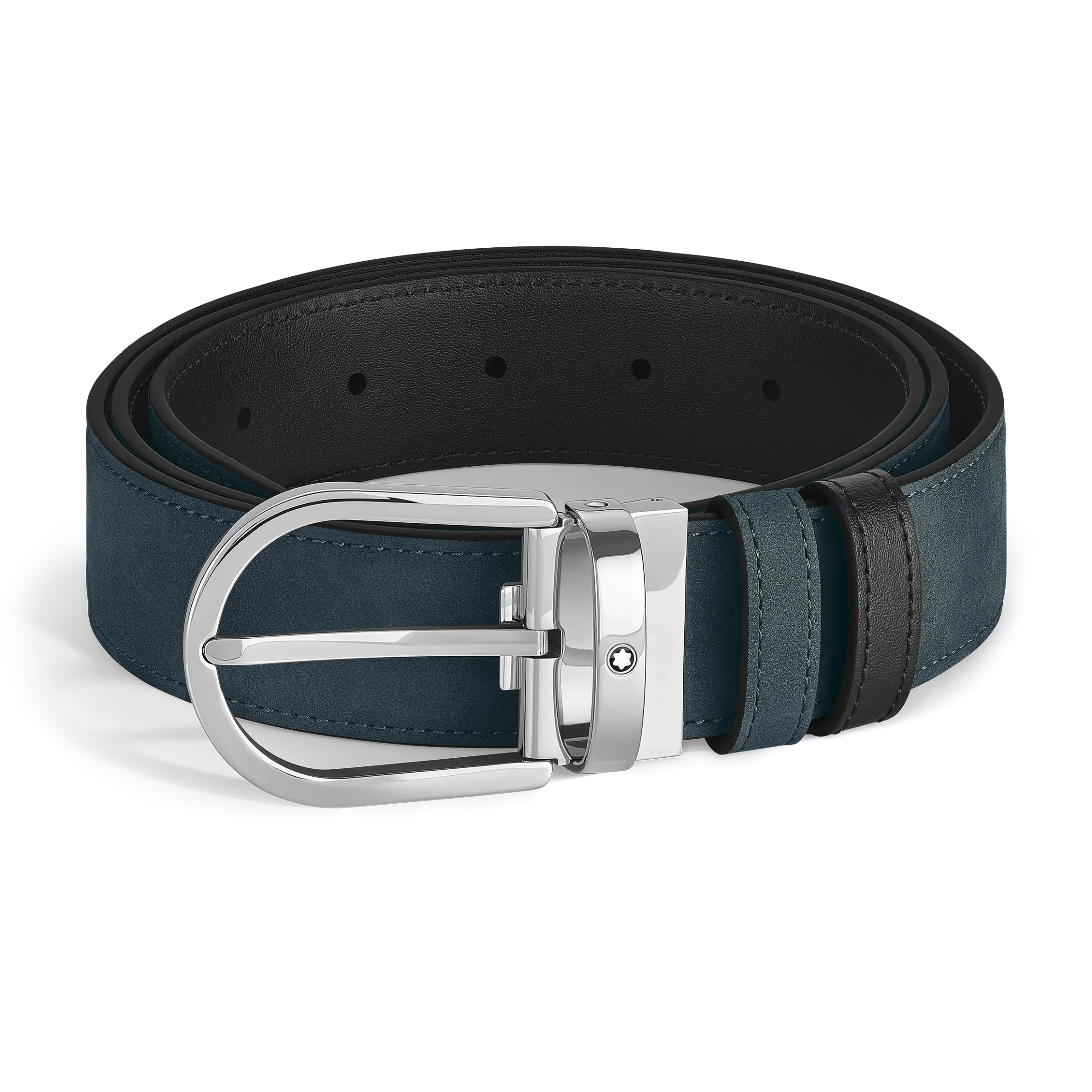 Cintura Reversibile Horseshoe 35 mm in Suede