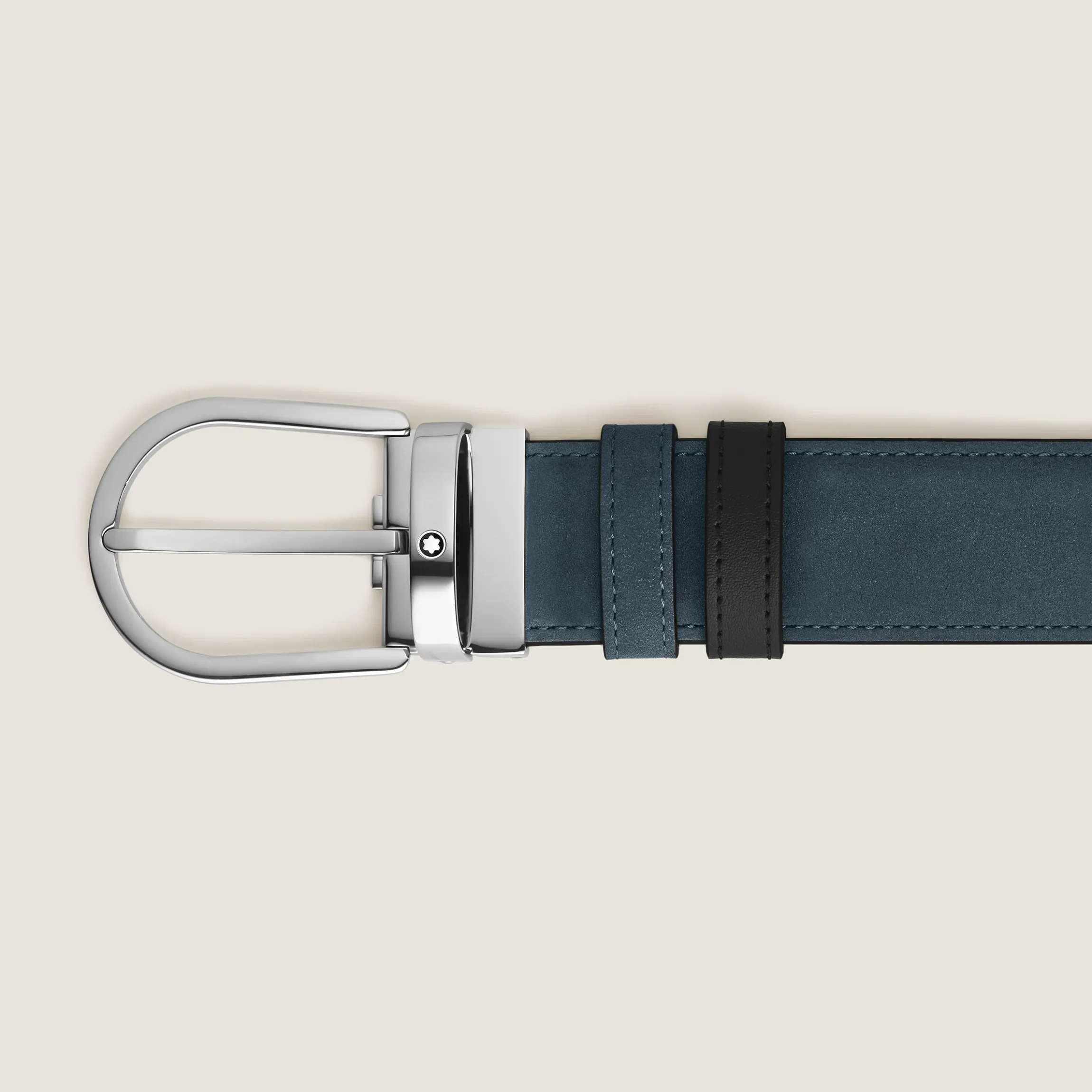 Cintura Reversibile Horseshoe 35 mm in Suede