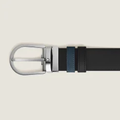 Cintura Reversibile Horseshoe 35 mm in Suede
