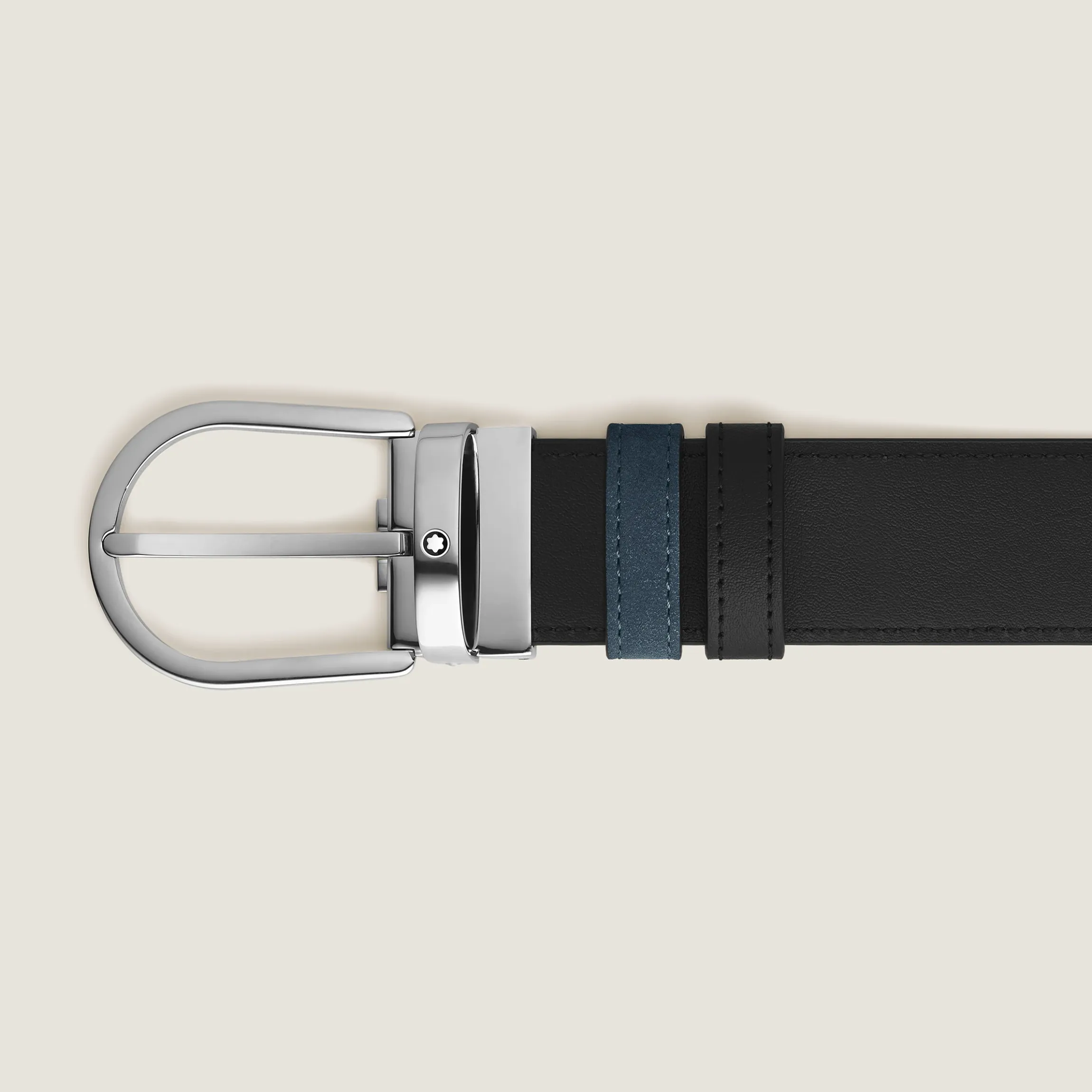 Cintura Reversibile Horseshoe 35 mm in Suede