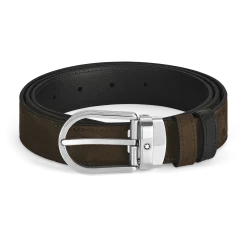 Cintura Reversibile Horseshoe 30 mm in Suede