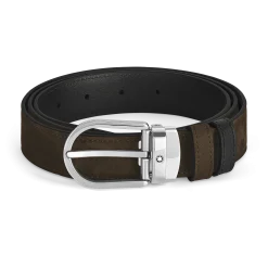 Cintura Reversibile Horseshoe 30 mm in Suede