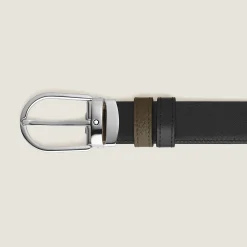 Cintura Reversibile Horseshoe 30 mm in Pelle con Grana