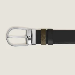 Cintura Reversibile Horseshoe 35 mm in Pelle con Grana