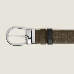 Cintura Reversibile Horseshoe 35 mm in Pelle con Grana