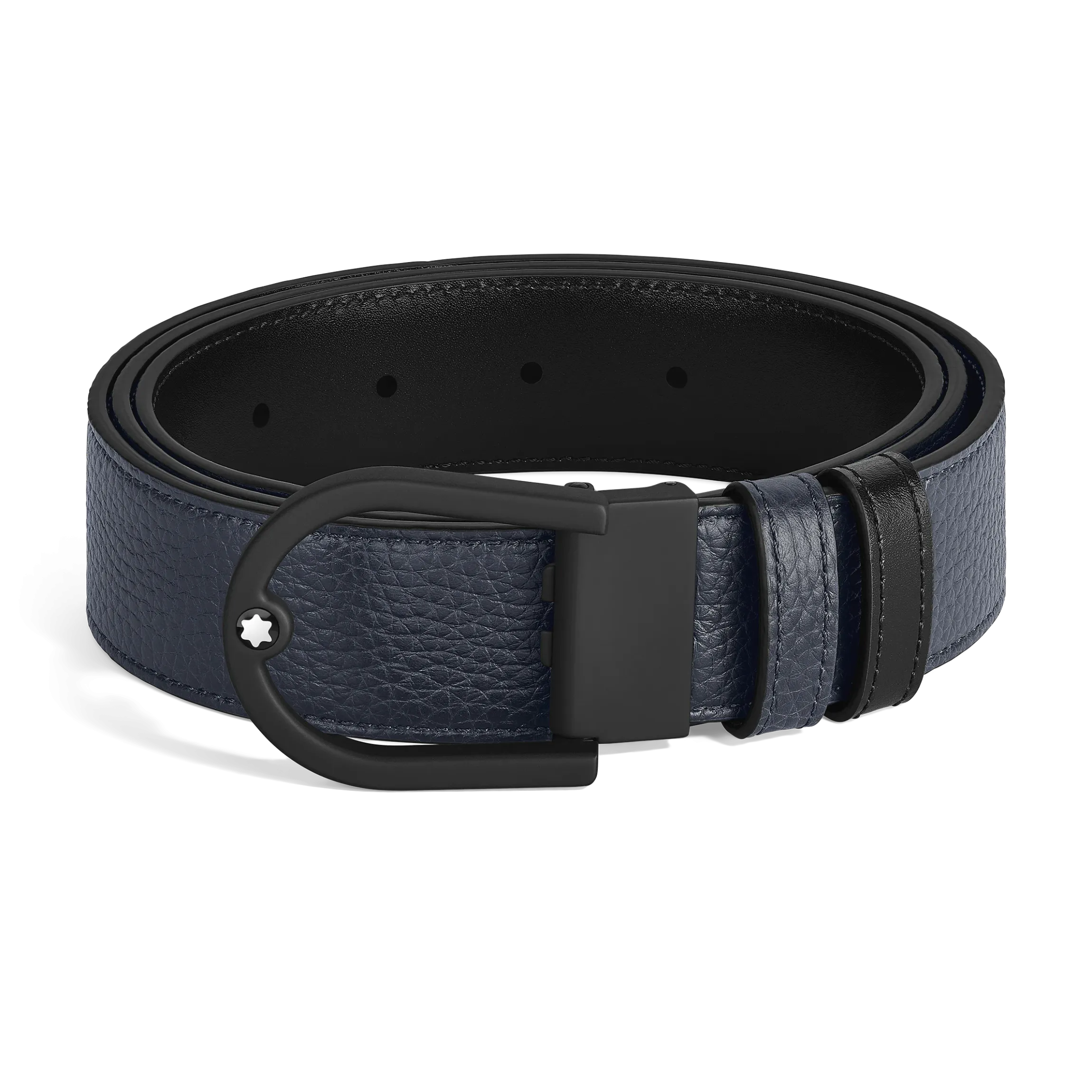 Cintura Reversibile Horseshoe 35 mm in Pelle con Grana