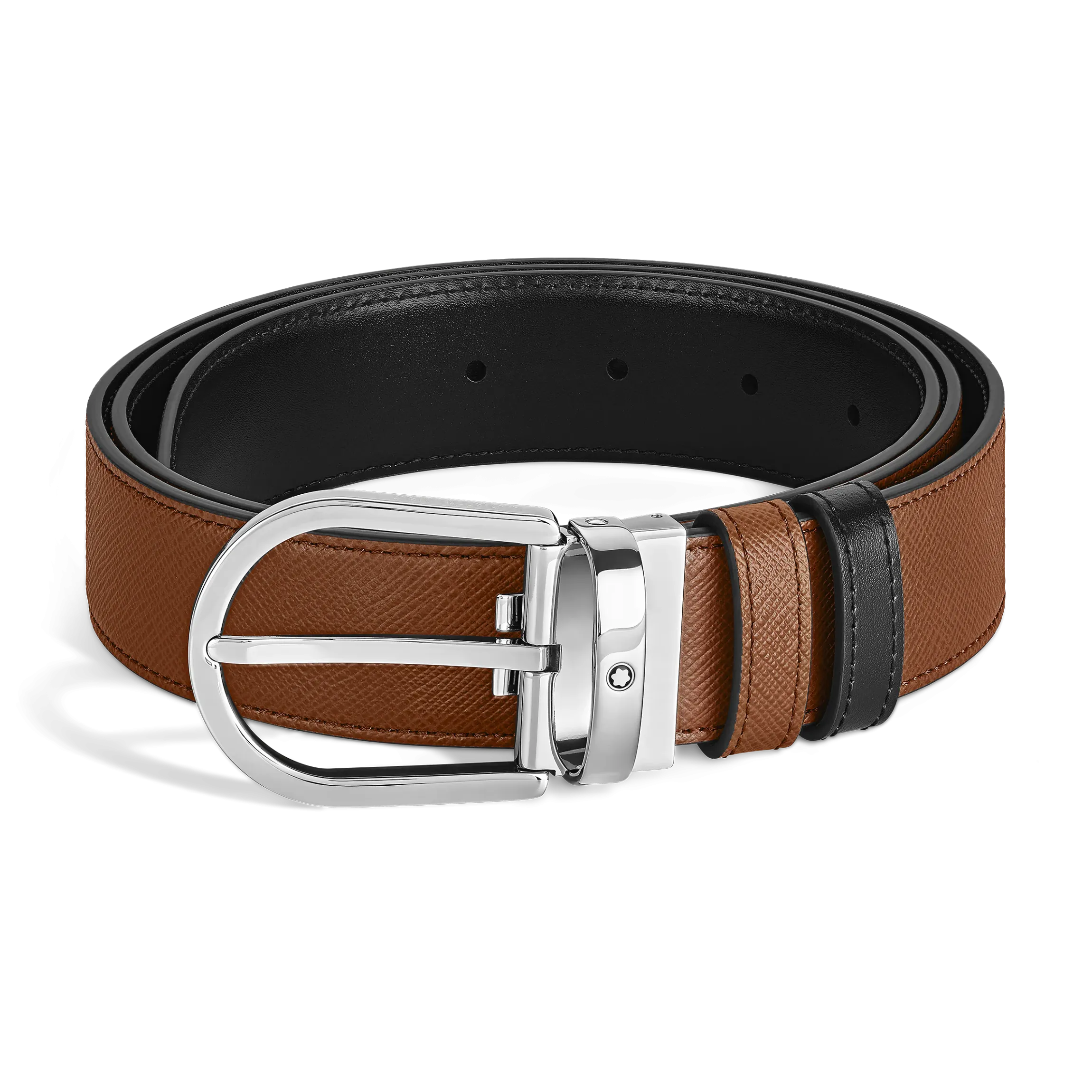 Cintura Reversibile Horseshoe 35 mm in Pelle Sartorial