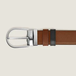 Cintura Reversibile Horseshoe 35 mm in Pelle Sartorial