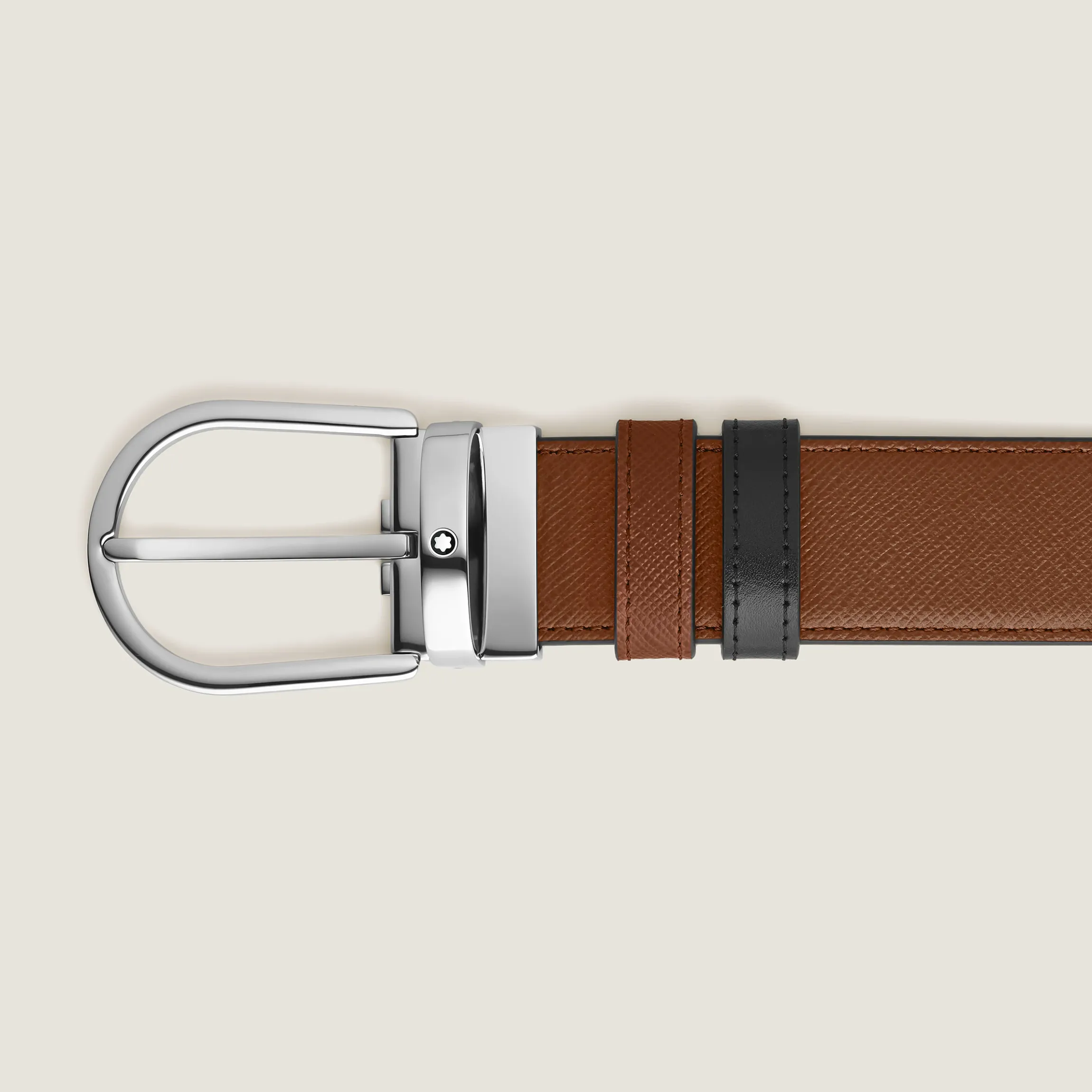 Cintura Reversibile Horseshoe 35 mm in Pelle Sartorial
