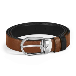 Cintura Reversibile Horseshoe 30 mm in Pelle Sartorial