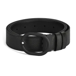 Cintura reversibile L’Ovale 35 mm in pelle nera/nera con fibbia