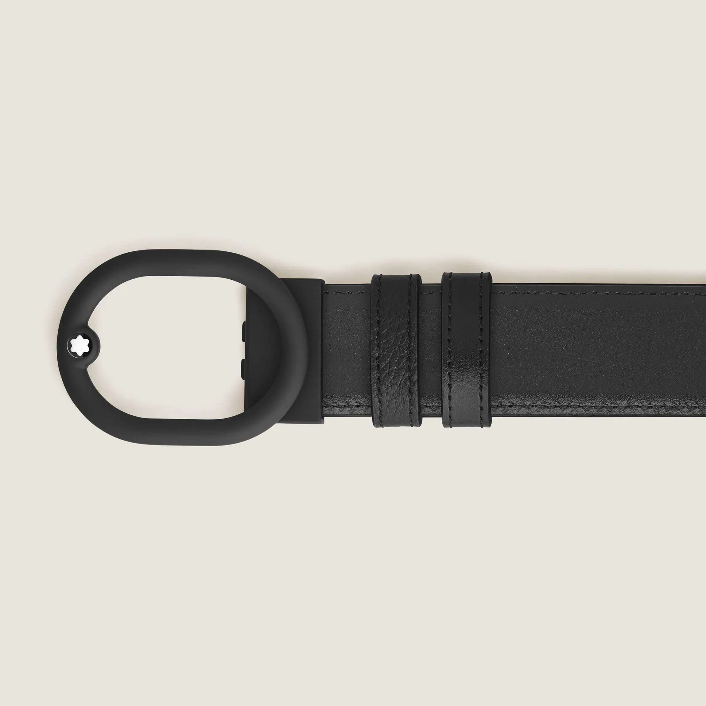 Cintura reversibile L’Ovale 35 mm in pelle nera/nera con fibbia