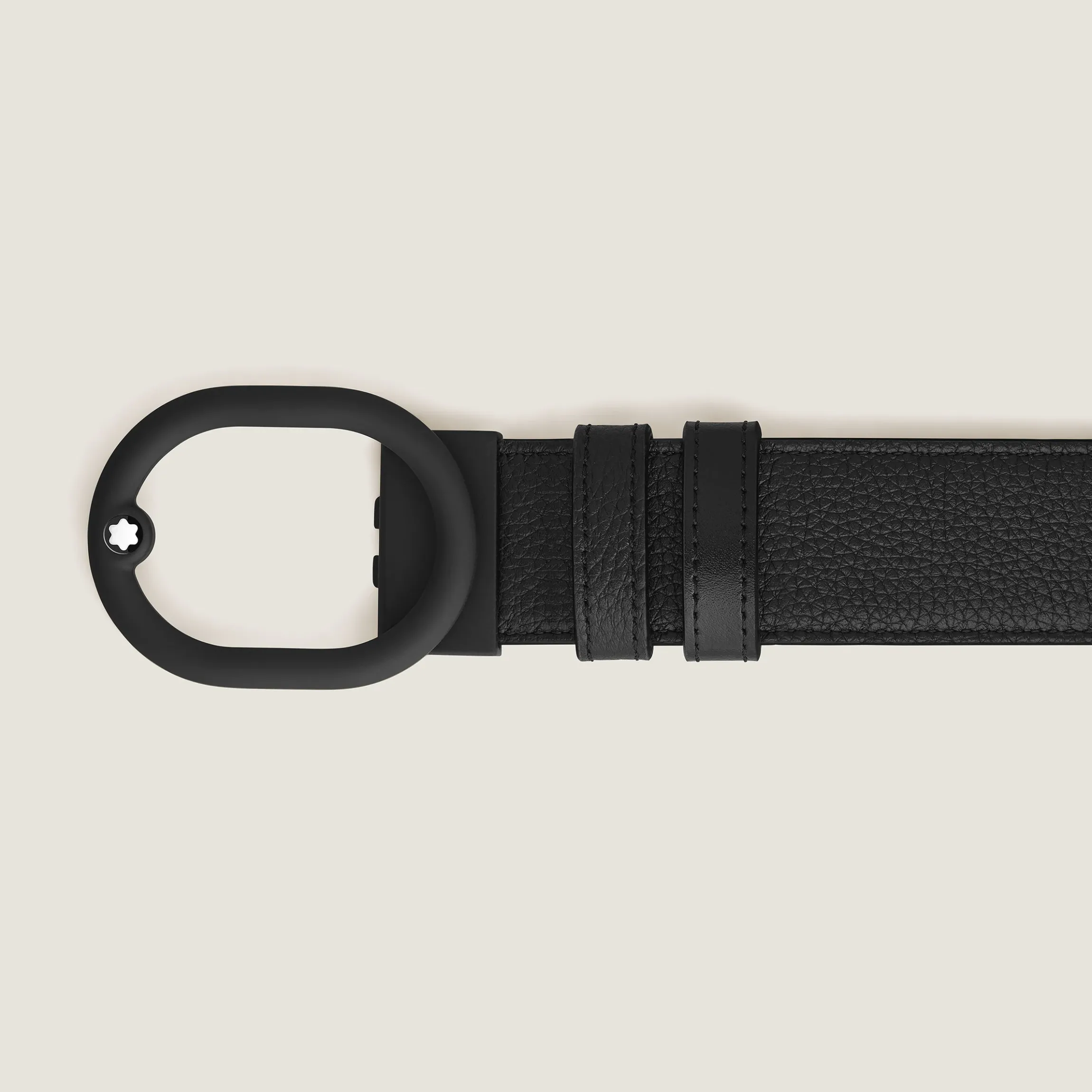 Cintura reversibile L’Ovale 35 mm in pelle nera/nera con fibbia