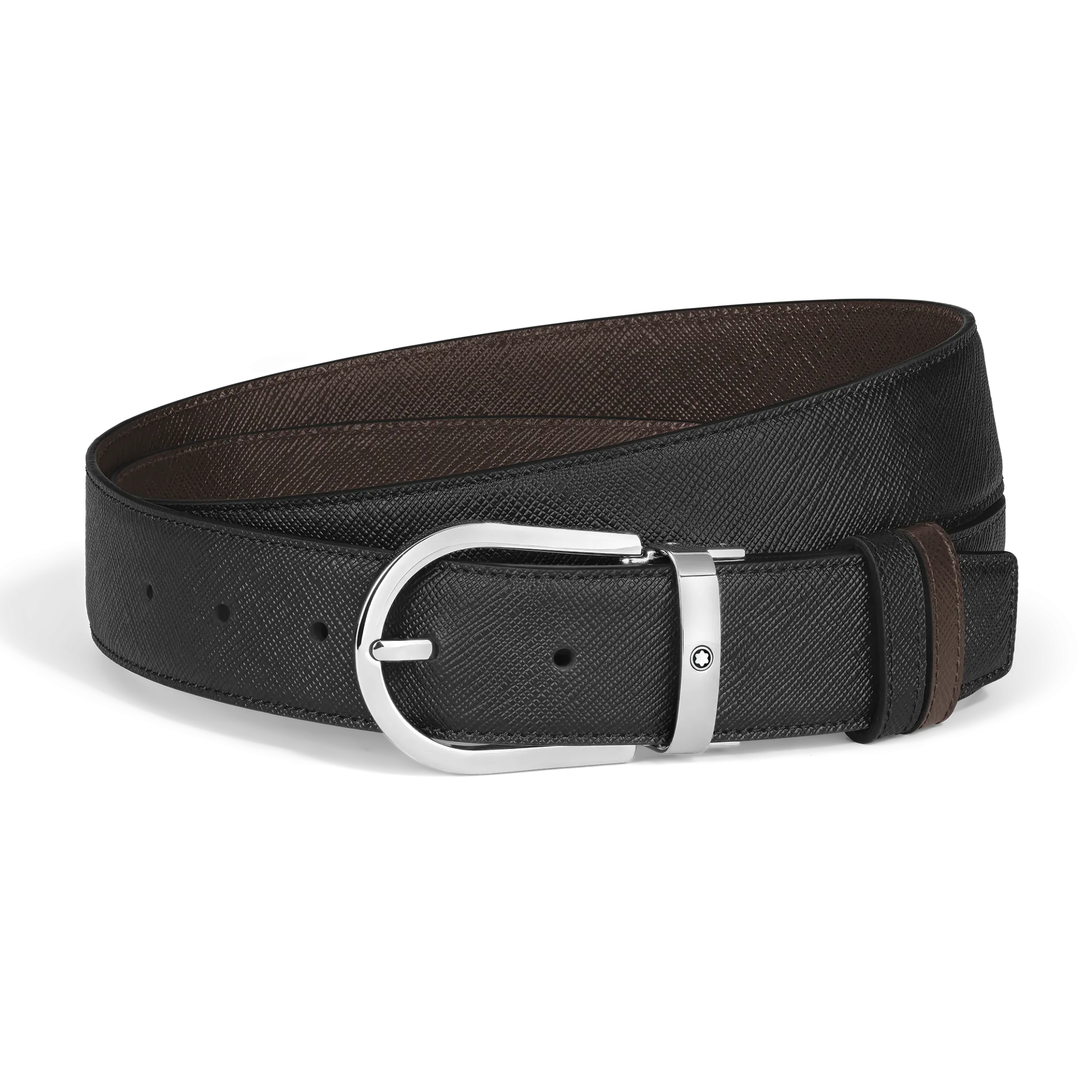 Cintura Reversibile 35 mm A Ferro di Cavallo in Pelle Sartorial