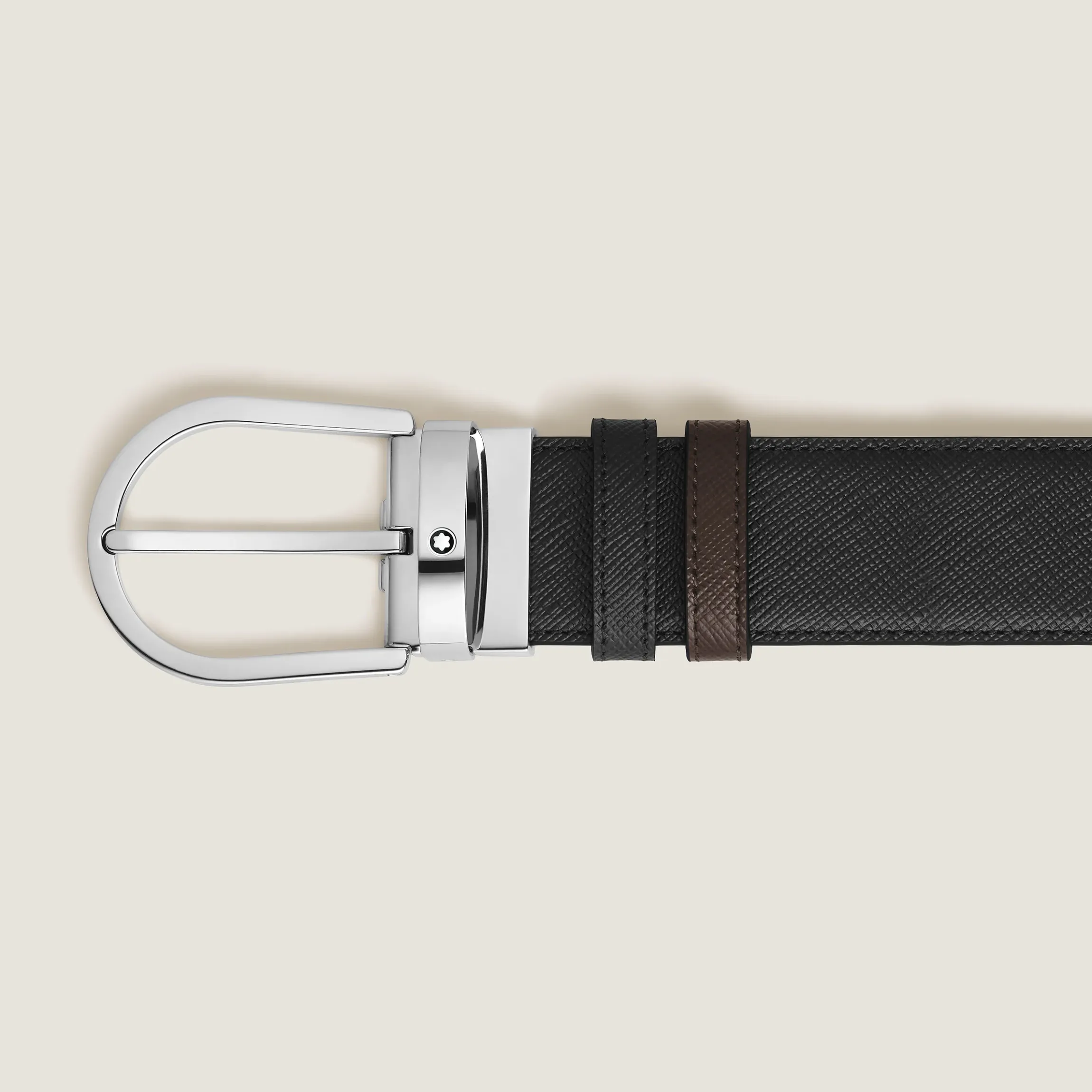 Cintura Reversibile 35 mm A Ferro di Cavallo in Pelle Sartorial