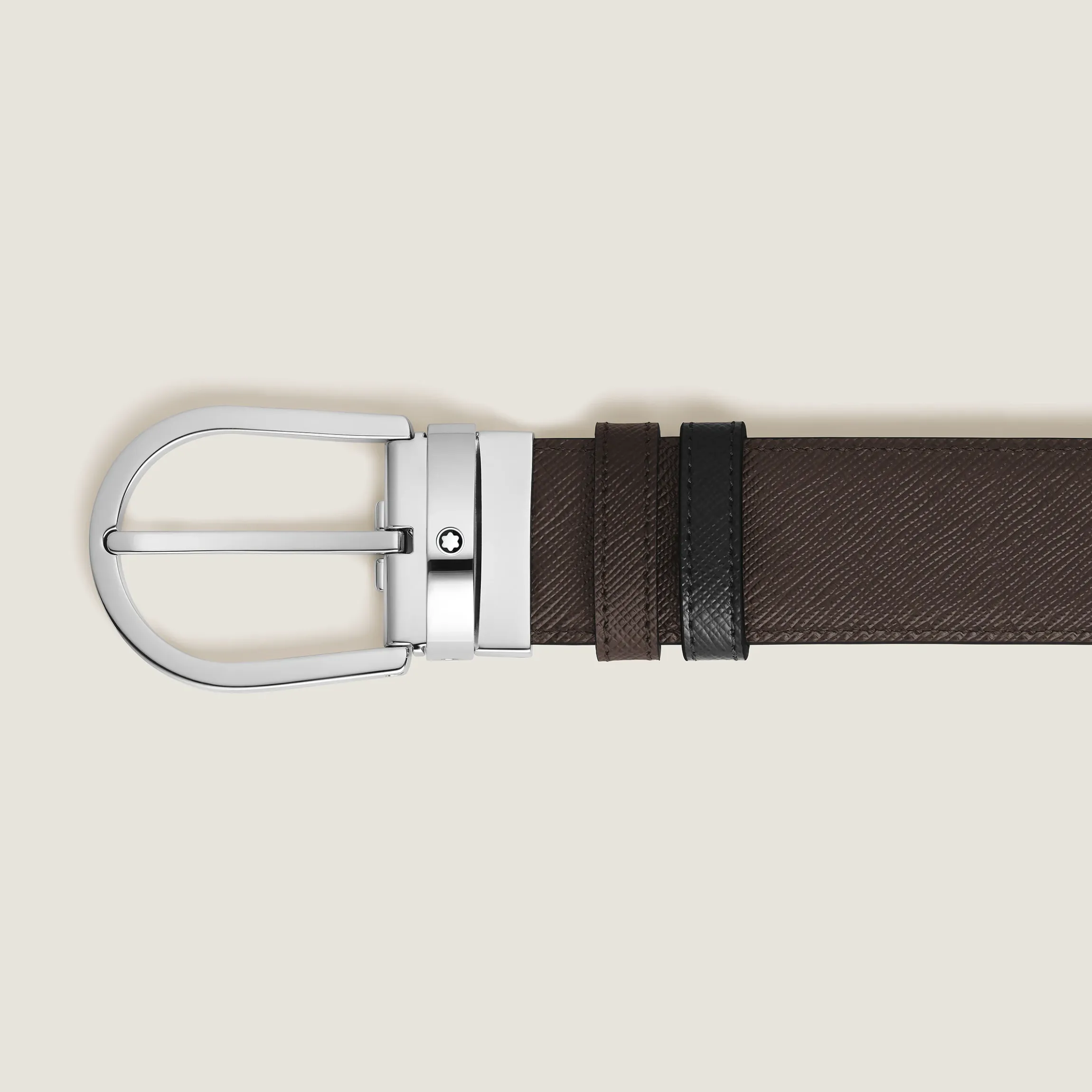 Cintura Reversibile 35 mm A Ferro di Cavallo in Pelle Sartorial